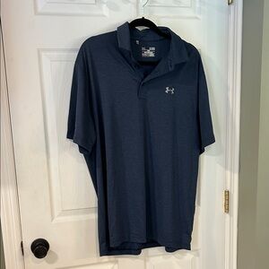 Under Armour Men's Dark Blue Striped Polo Shirt